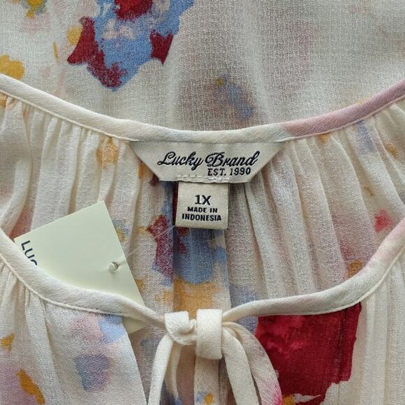 Lucky Brand Floral Peasant Blouse - Picture 7 of 8